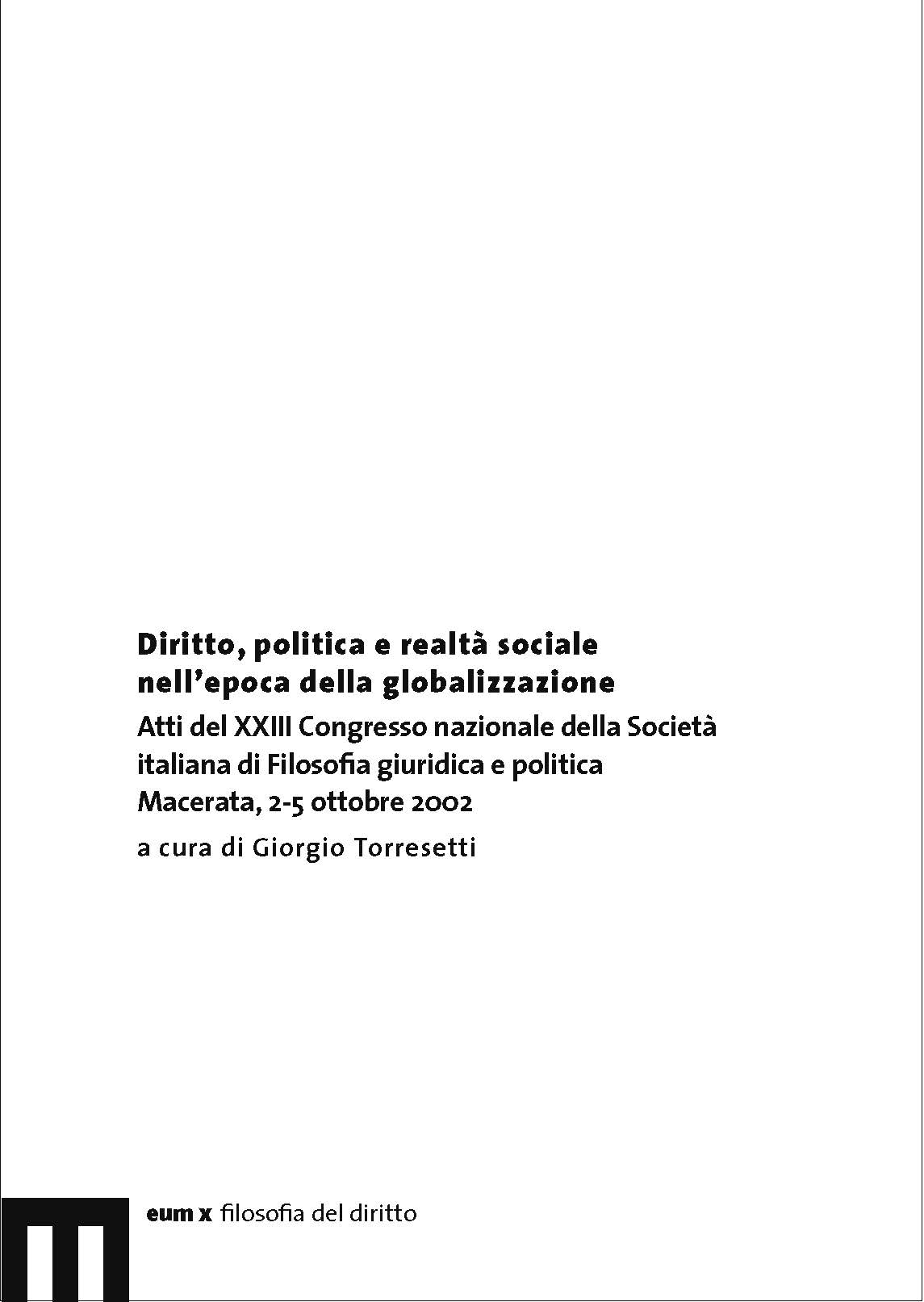 Diritto, politica e realtà sociale nell’epoca della globalizzazione