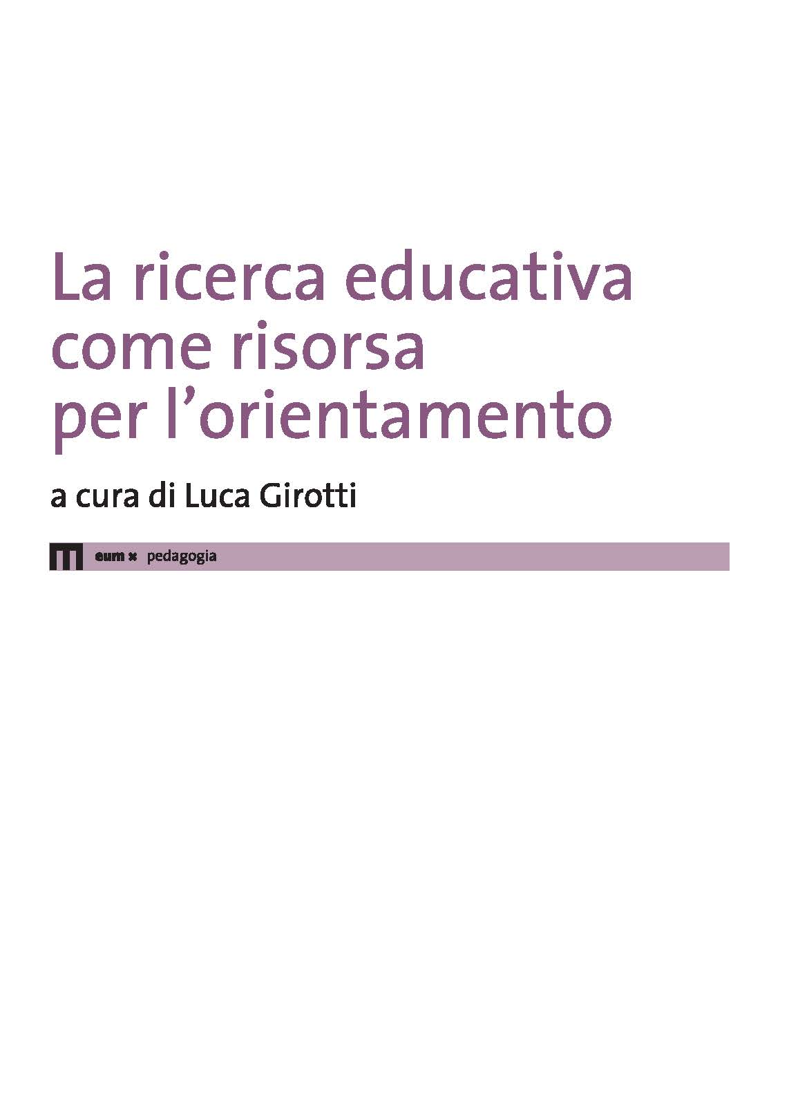 La ricerca educativa come risorsa per l'orientamento