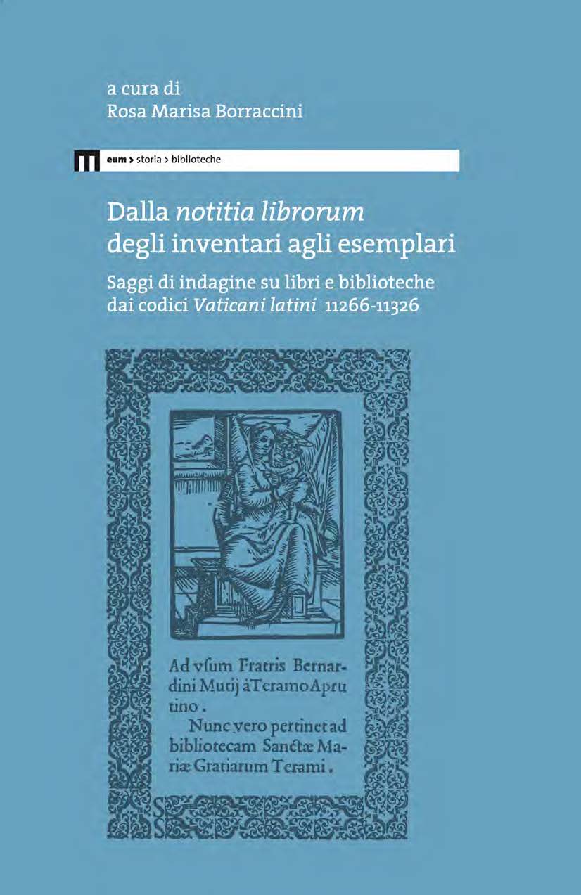 Dalla notitia librorum degli inventari agli esemplari