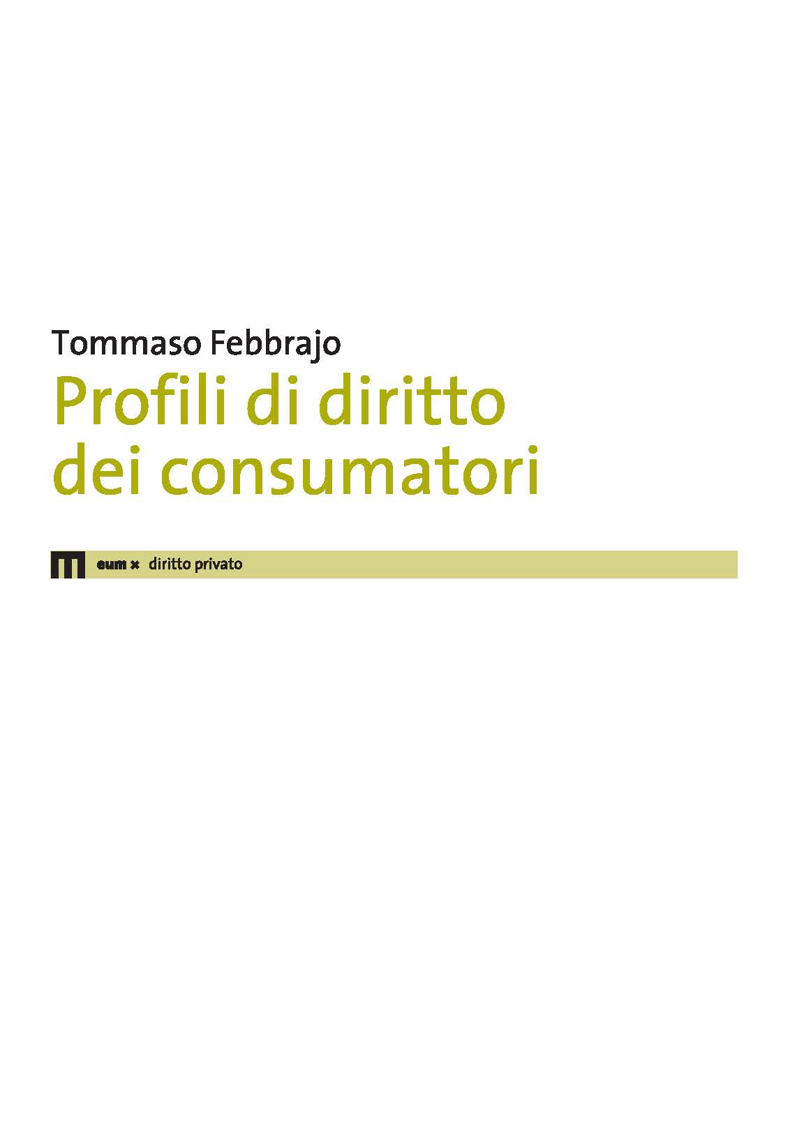 Profili di diritto dei consumatori