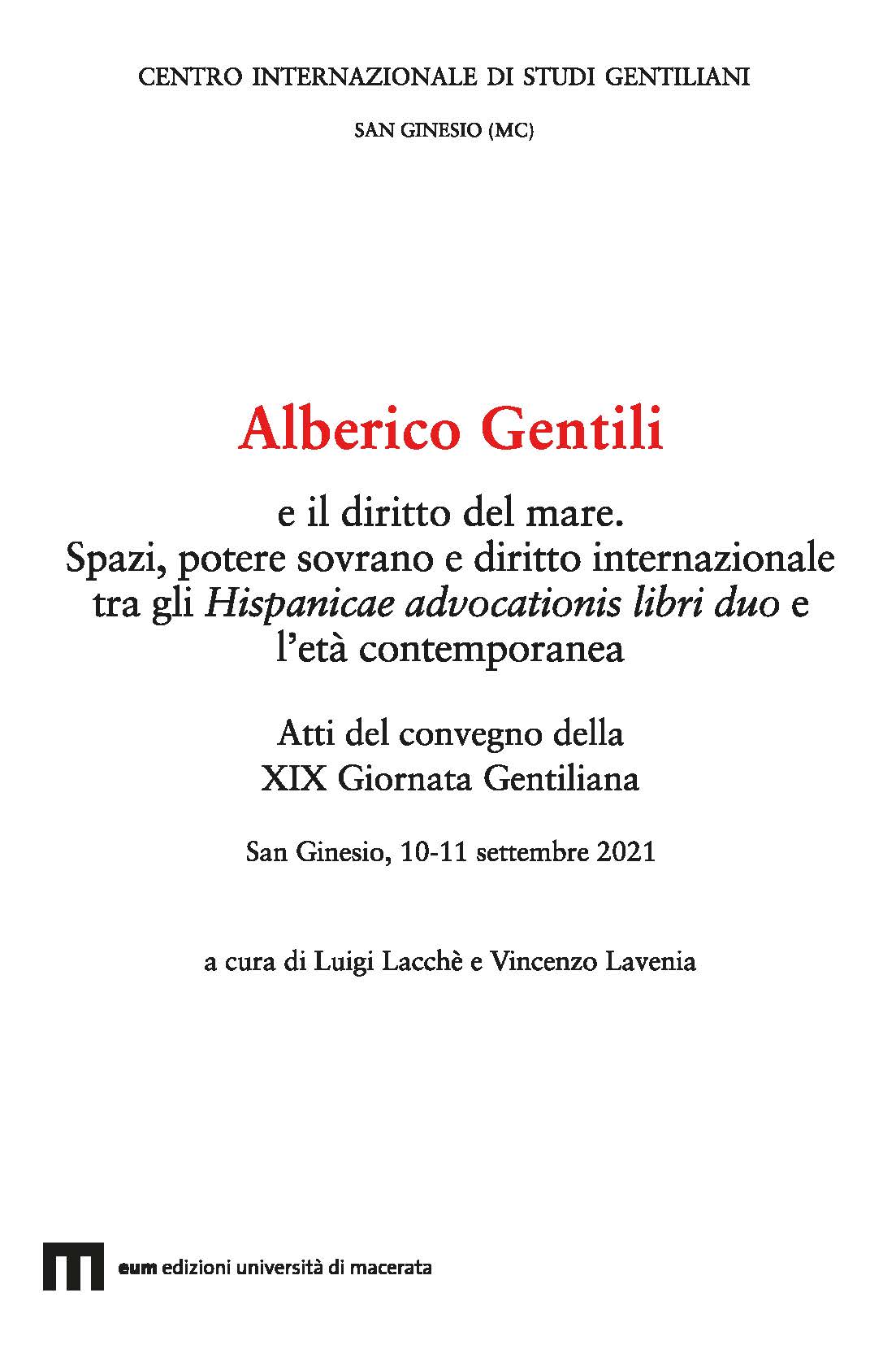 Alberico Gentili e il diritto del mare