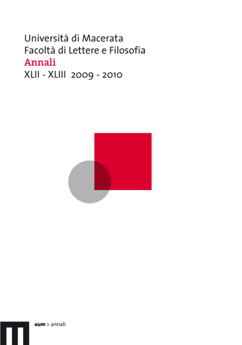 Annali della Facoltà di Lettere e Filosofia XLII-XLIII 2009-2010