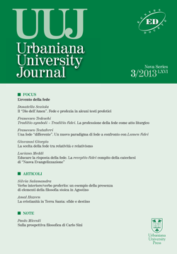 Urbaniana University Journal - Euntes Docete